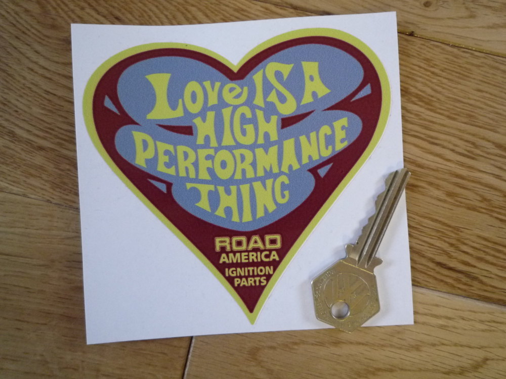 Road America Ignition Parts. Love is a High Performance Thing Sticker. 4".