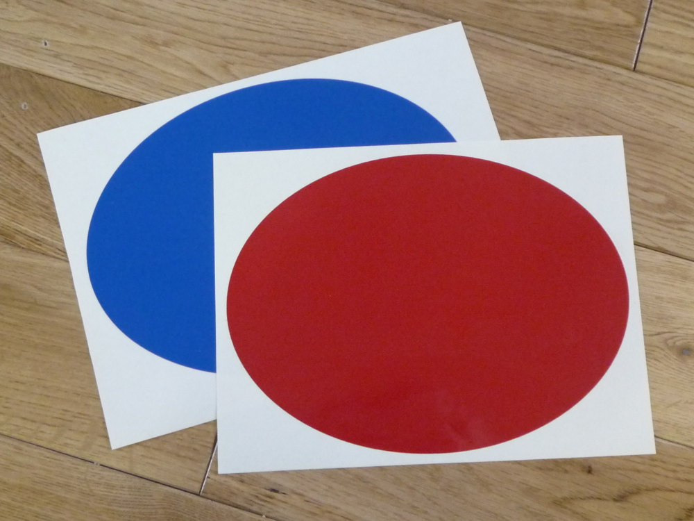 Racing Roundel Plain. Oval. Various Colours. 8" or 10".