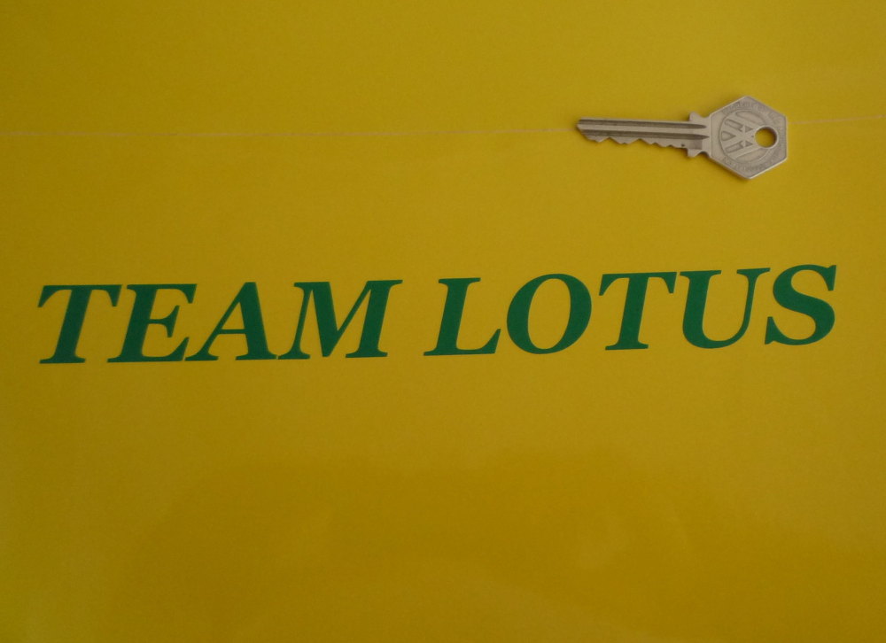 Team Lotus Serif Text Style Cut Vinyl Sticker. 9".
