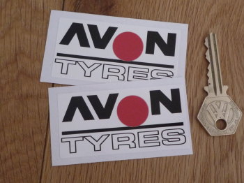 Avon Tyres Outline Style Spot Stickers. 3" Pair.