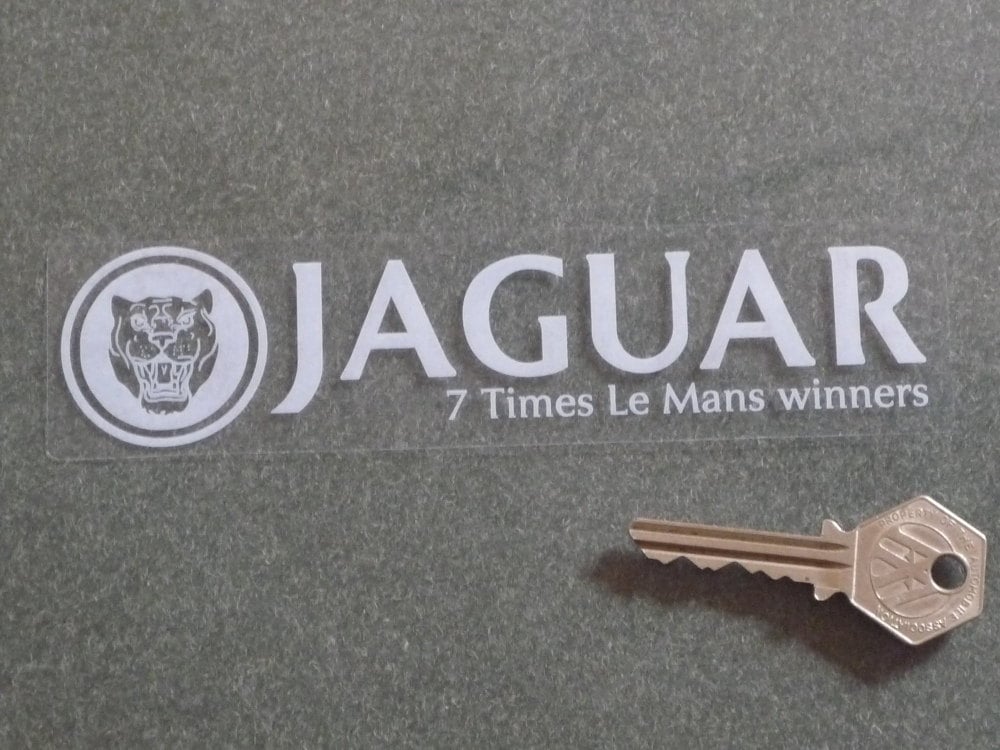Jaguar 7 Times Le Mans Winners Window Sticker. 4" or 6.5"