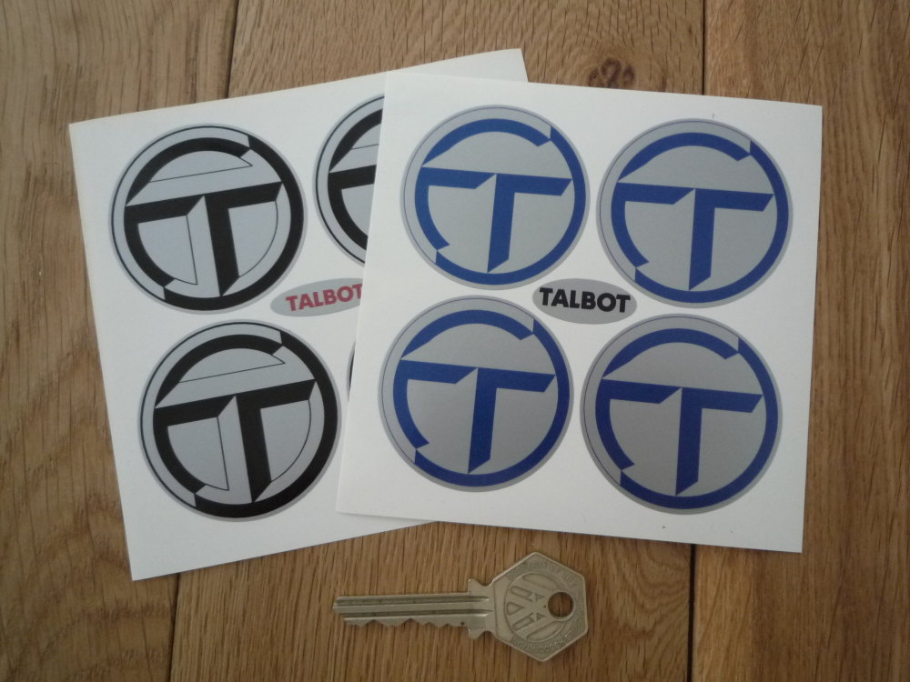 Talbot Wheel Centre Stickers. Set of 4. 50mm.