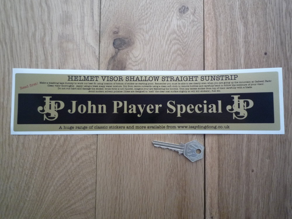 John Player Special JPS Straight & Shallow Helmet Visor Sunstrip Sticker. 1