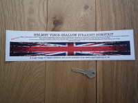 Union Jack Worn & Distressed Style Shallow & Straight Helmet Visor Sticker. 12