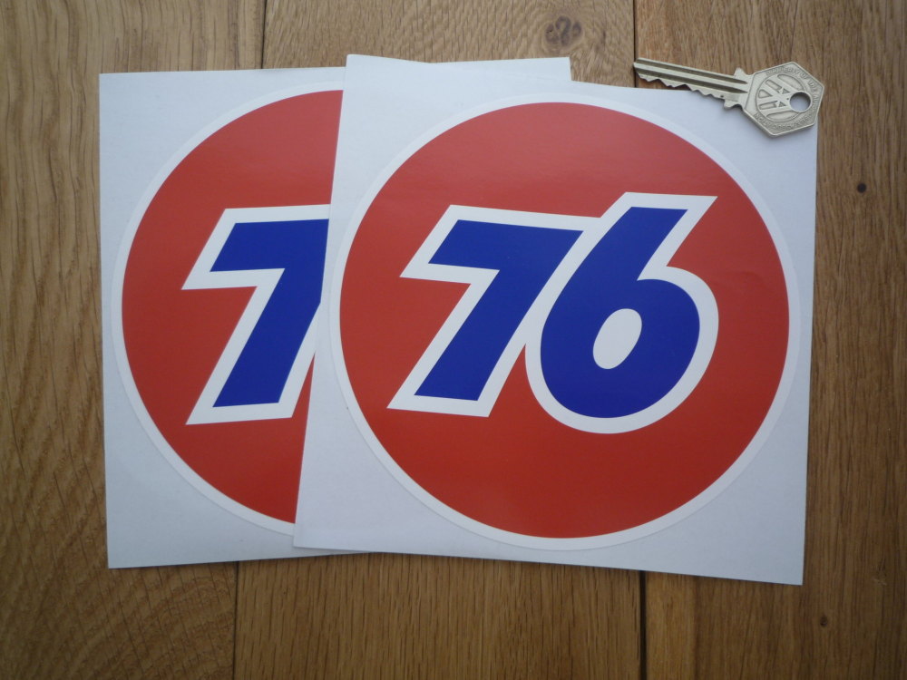 Union 76 Circular '76' Red Stickers. 4