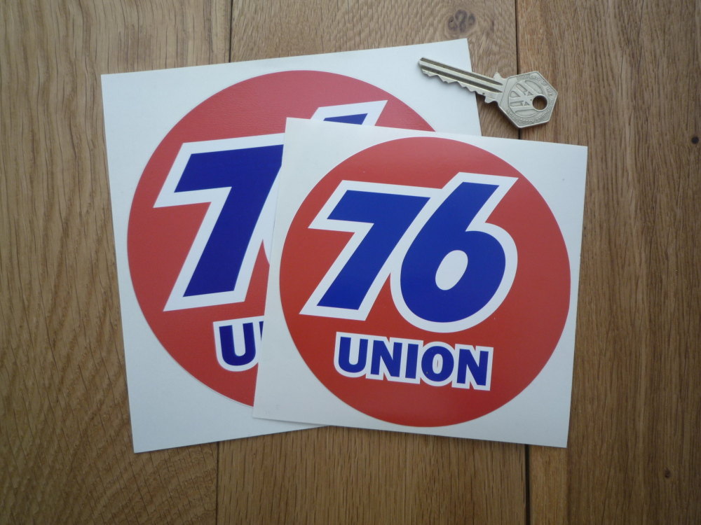 Union 76 Circular 'Union' Red Stickers. 5