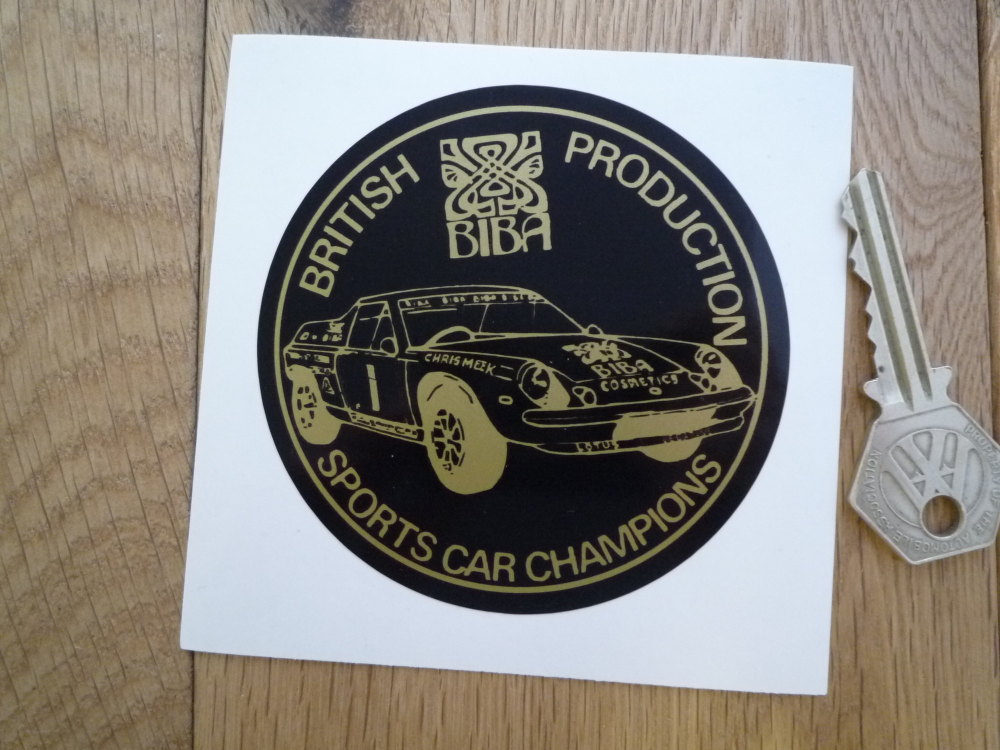 Lotus British Production Sports Car Champions JPS Biba Sticker. 85mm.