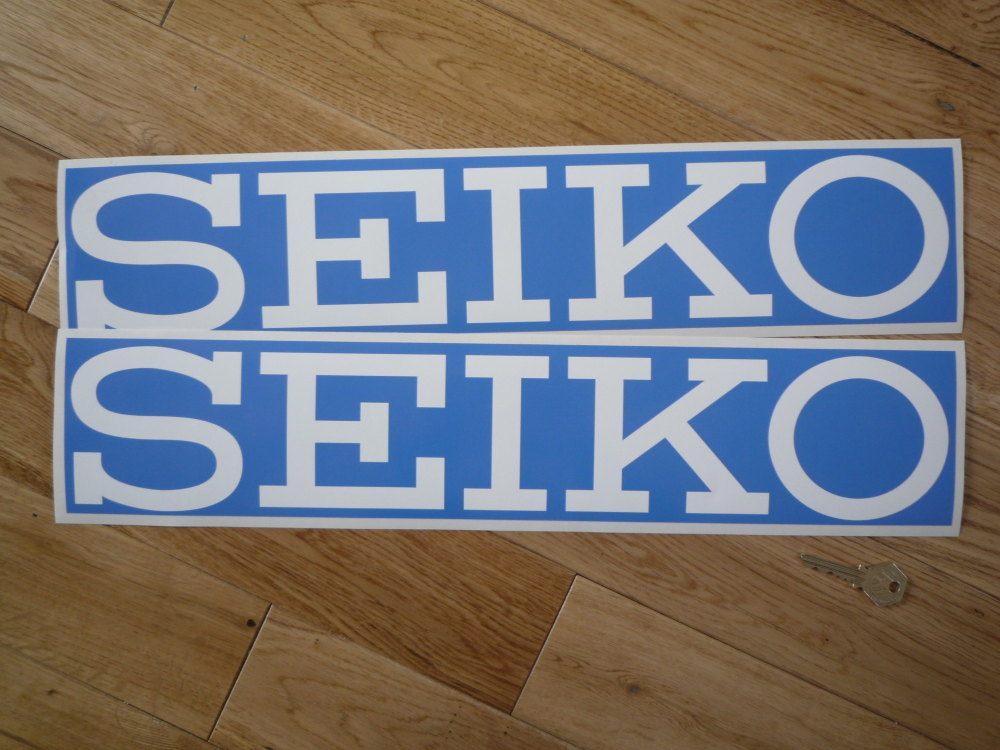 Seiko Blue & White Oblong No Border Stickers. 20