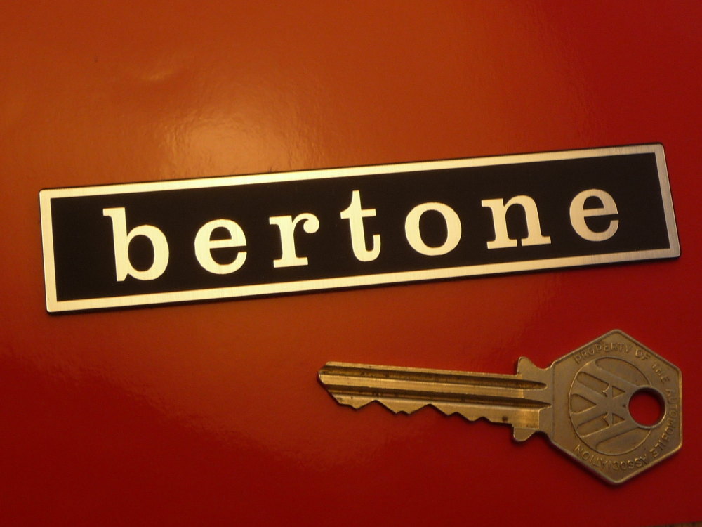 Bertone Oblong Self Adhesive Car Badge - Lower Case Style - 4.25"