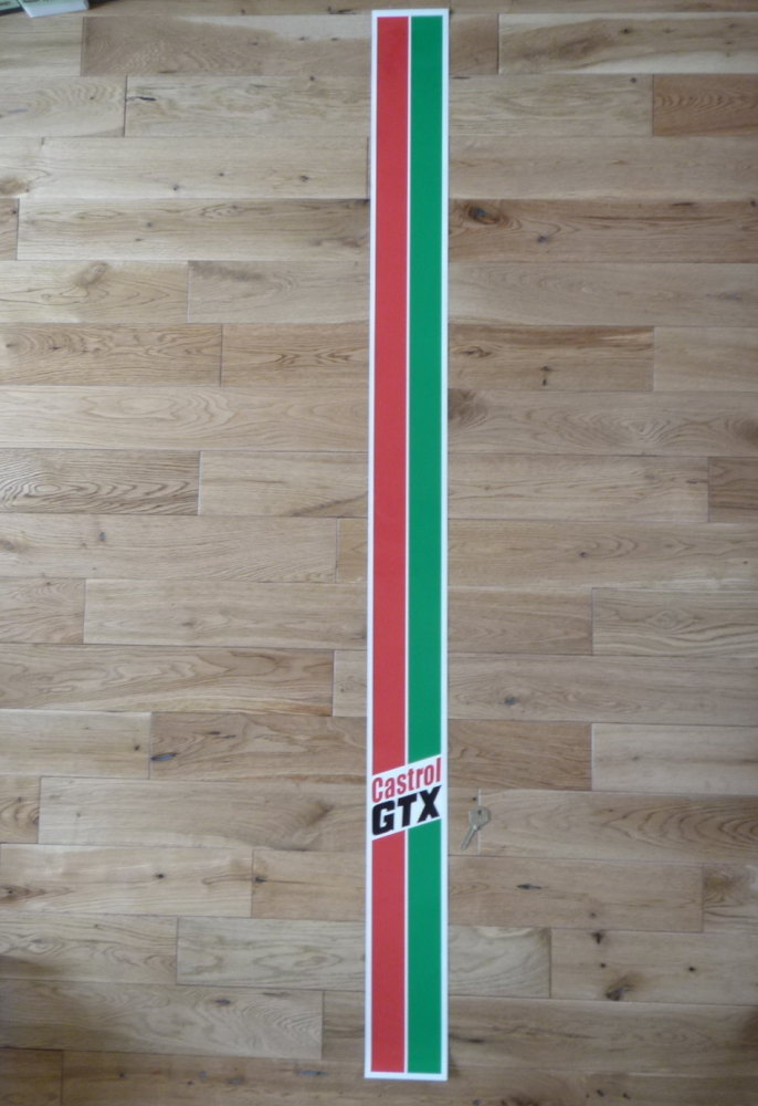 Castrol GTX Body Stripe & Text Sticker. 57.5" long.  4" or 6" wide.