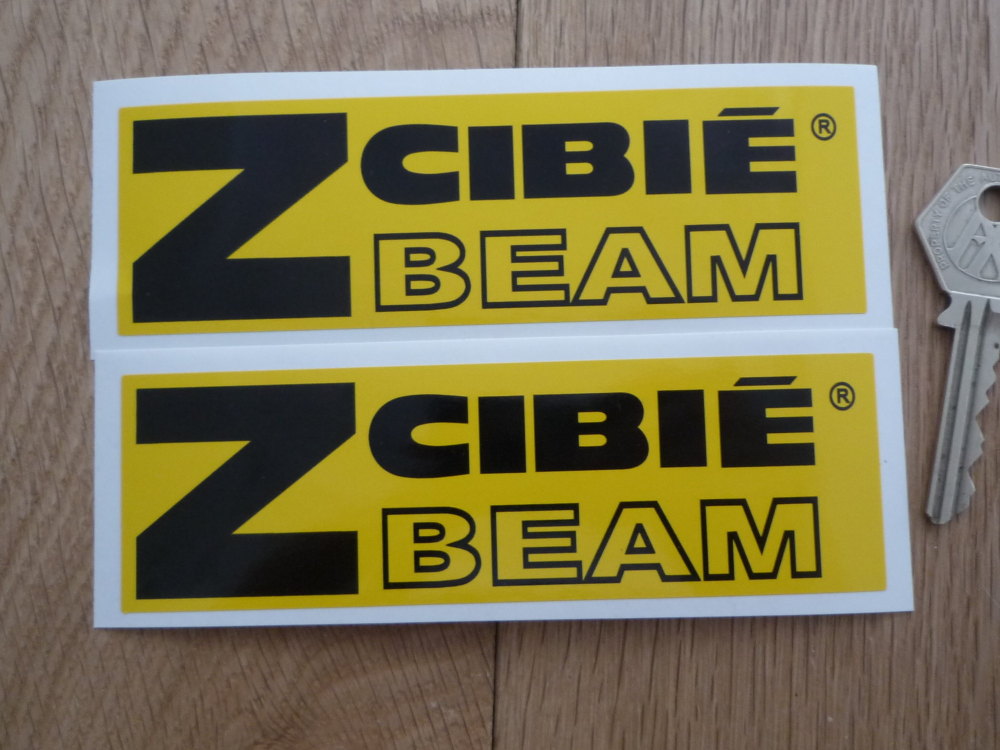 Cibie Z Beam, Black & Yellow Stickers. 5" Pair.