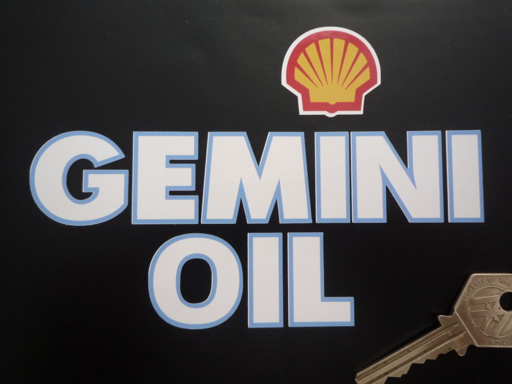 Shell Gemini Oil Text & Logo Cut Vinyl Sticker 6"