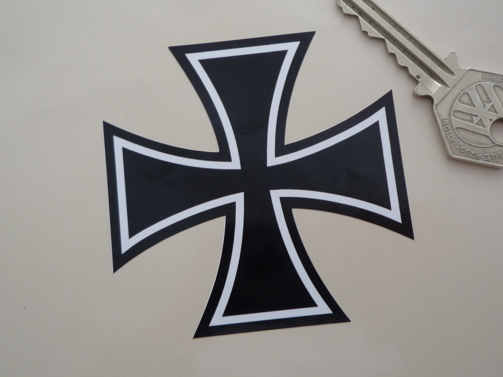 Iron Cross Shaped Black & White Sticker. 4