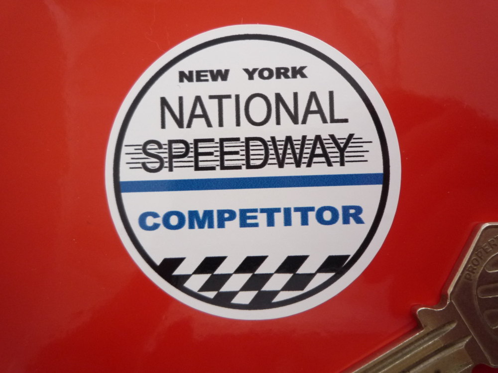 National Speedway Competitor Circular Sticker. 2".