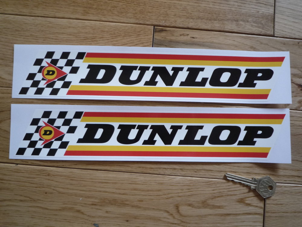 Dunlop Check & Stripes Style B Stickers - 13" or 16" Pair
