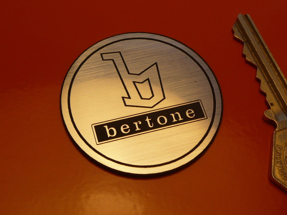 Bertone Plain Circular Laser Cut Self Adhesive Car Badge. 45mm or 70mm.
