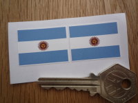 Argentinian Flag Oblong Argentina Stickers. 33mm Pair.