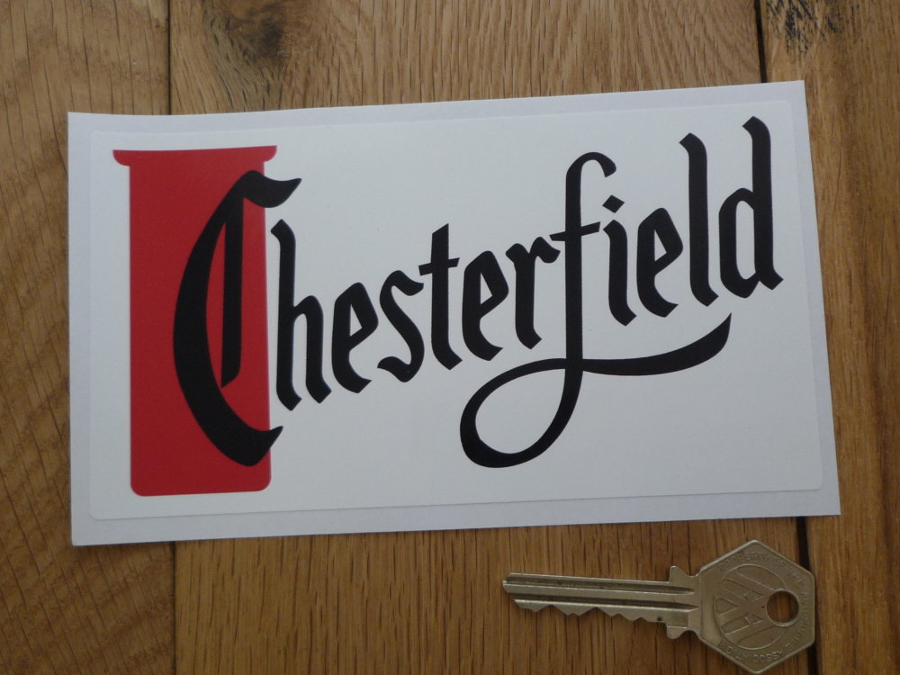 Chesterfield Red, Black, & White Oblong Sticker. 6