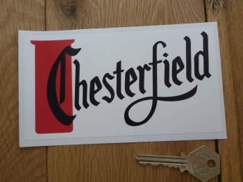Chesterfield Red, Black, & White Oblong Sticker. 6".