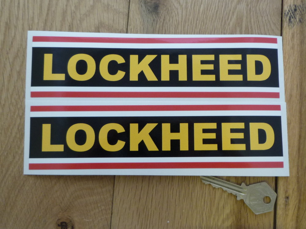 Lockheed Striped Oblong Stickers. 6" or 8" Pair.