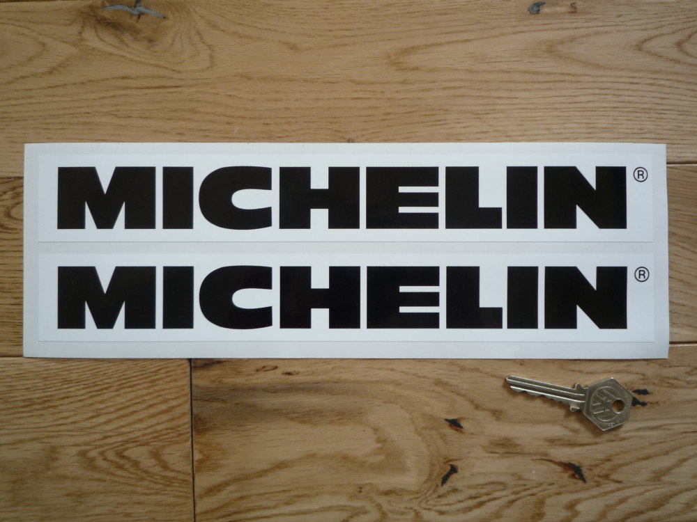 Michelin Horizontall Black & White Stickers. 12