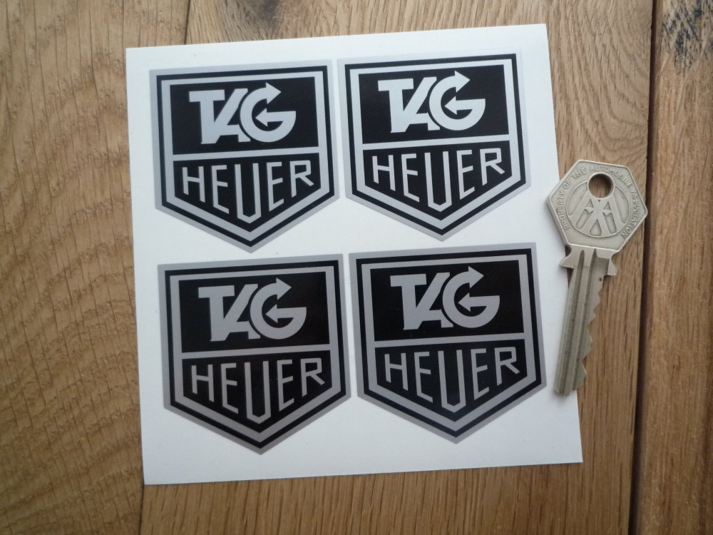 Tag Heuer Set of 4 Black & Silver Stickers. 2