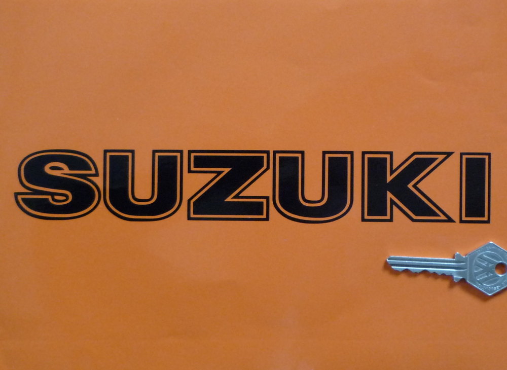 Suzuki Outline with Solid Middle Style Cut Vinyl Stickers - 8" or 9.5" Pair