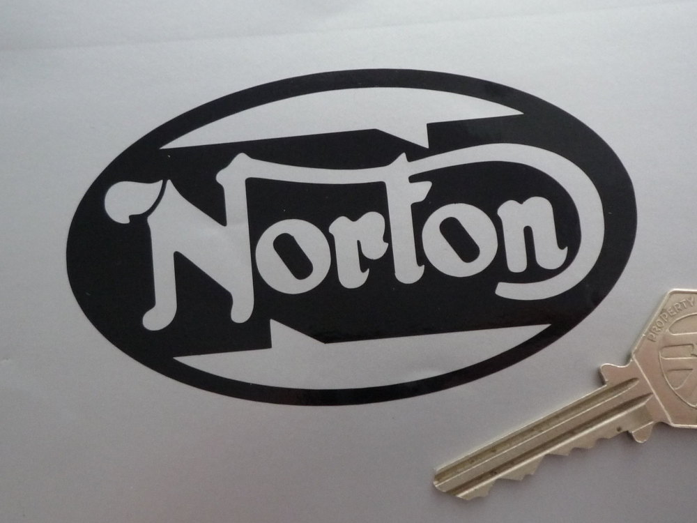 Norton Oval Cut Vinyl Sticker. 4