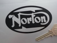 Norton Oval Cut Vinyl Sticker 4"