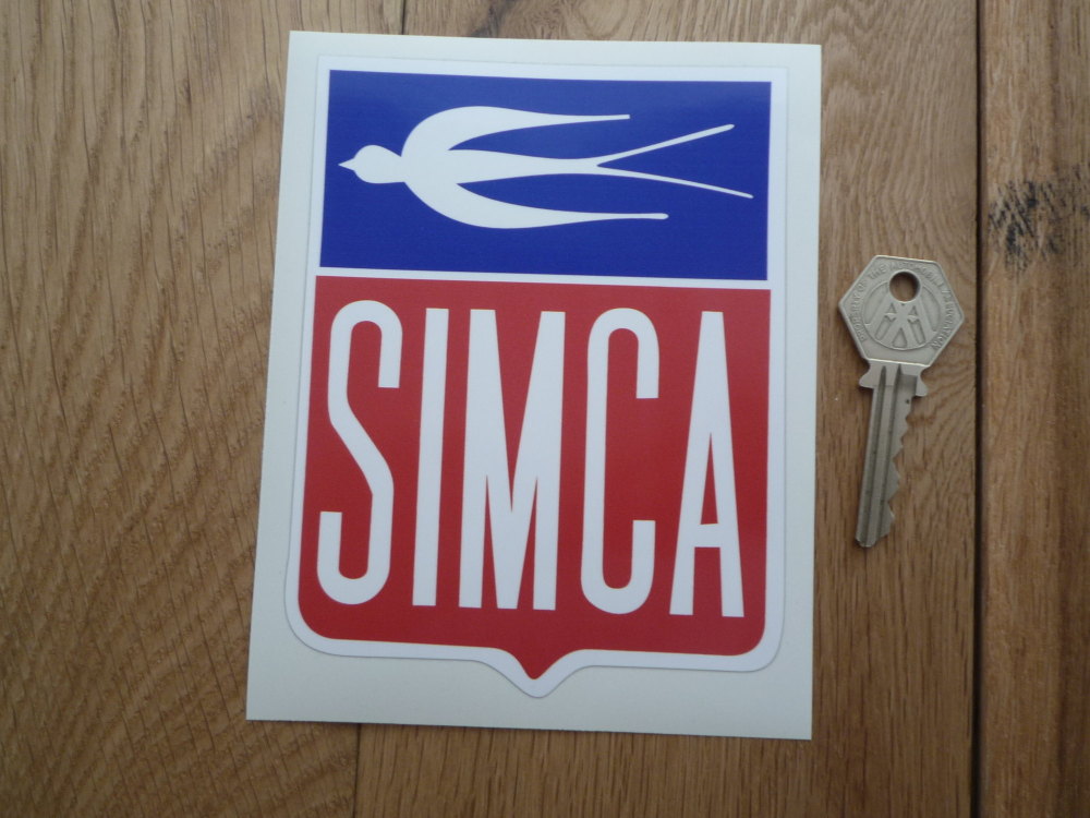 Simca Old Style Shield Sticker. 4" x 5.5".