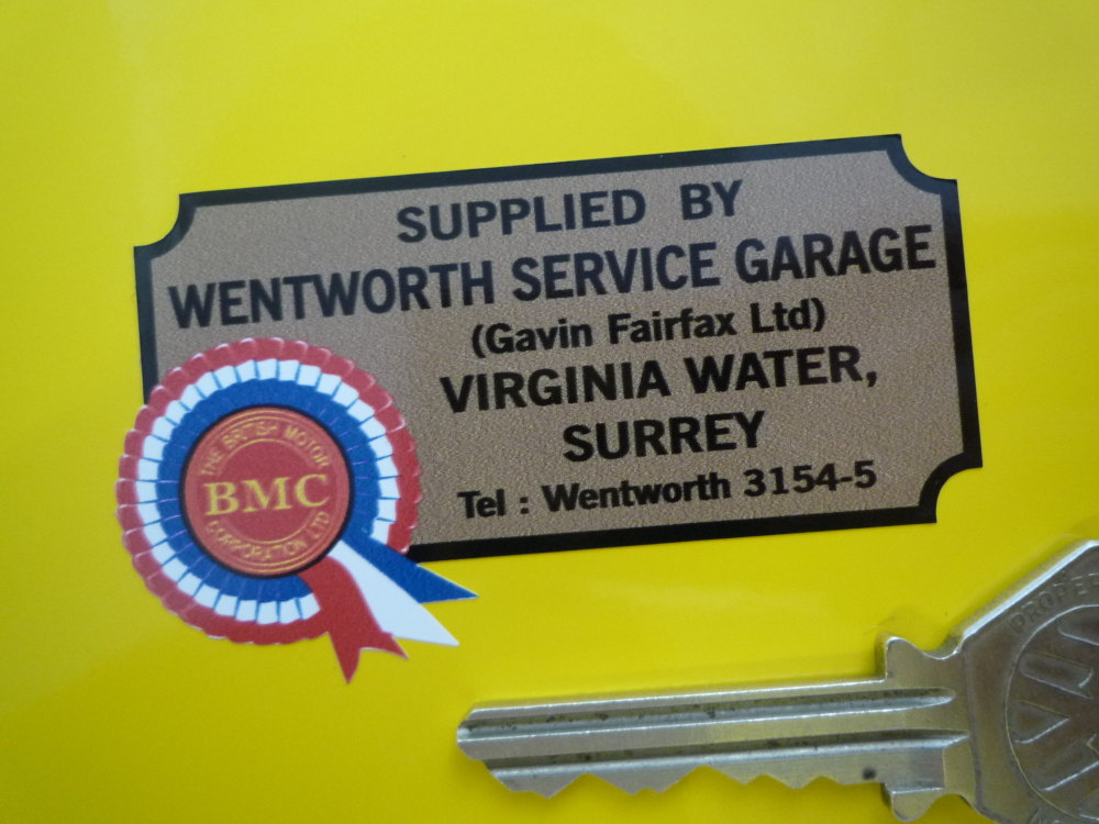 BMC Wentworth Service Garage Surrey  Dealers Sticker. 2.75