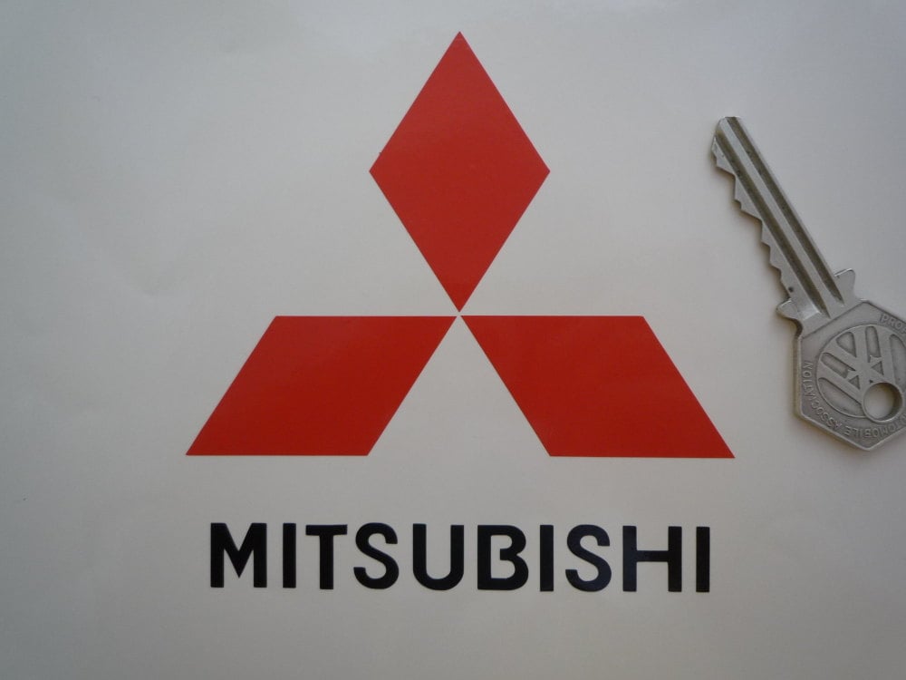 Mitsubishi Cut Vinyl Stickers. 4" Pair.