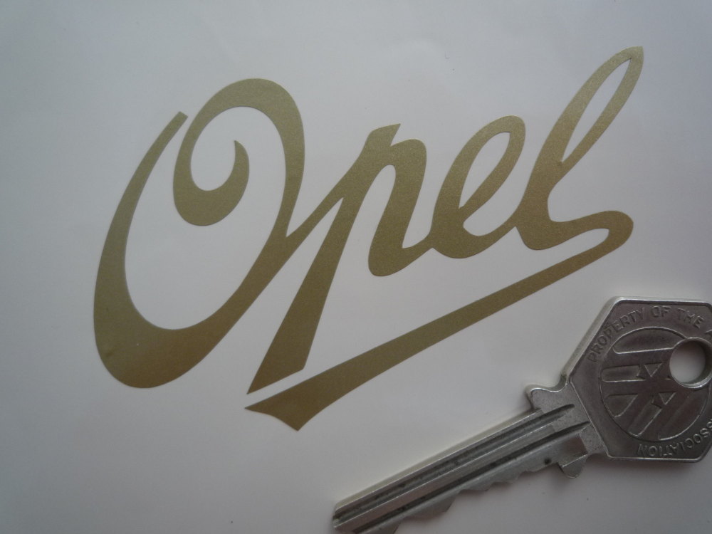 Opel Script Text Cut Vinyl Sticker. 3.5".