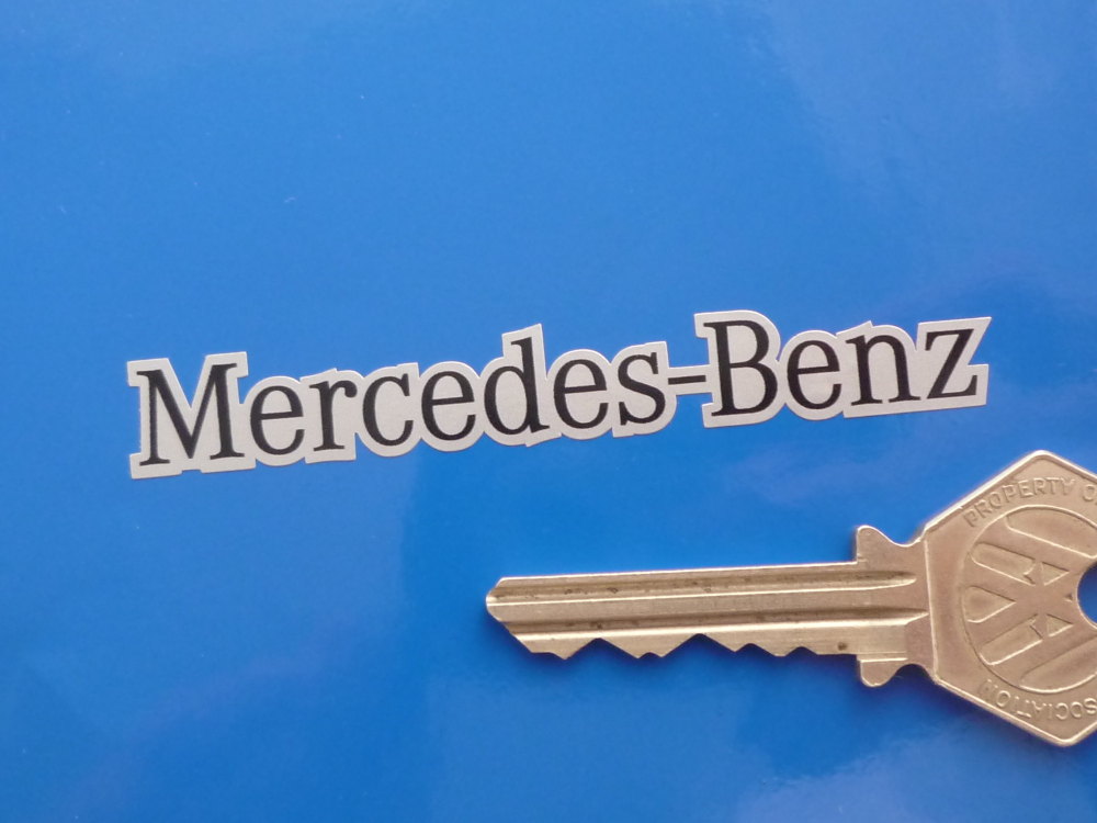 Mercedes-Benz Black & Silver Text Style Stickers. 3