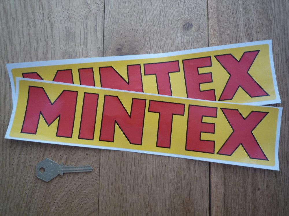 Mintex Yellow, Red, & Black Oblong Stickers. 12