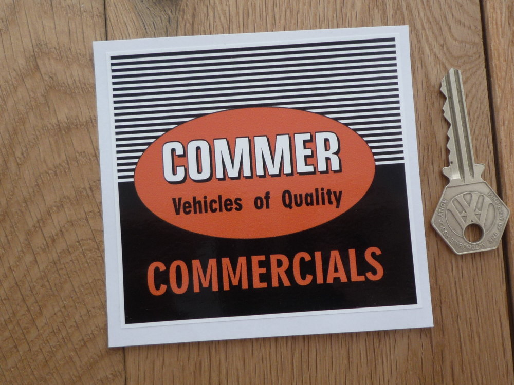 Commer Vehicles of Quality Commercials Square Sticker. 4".