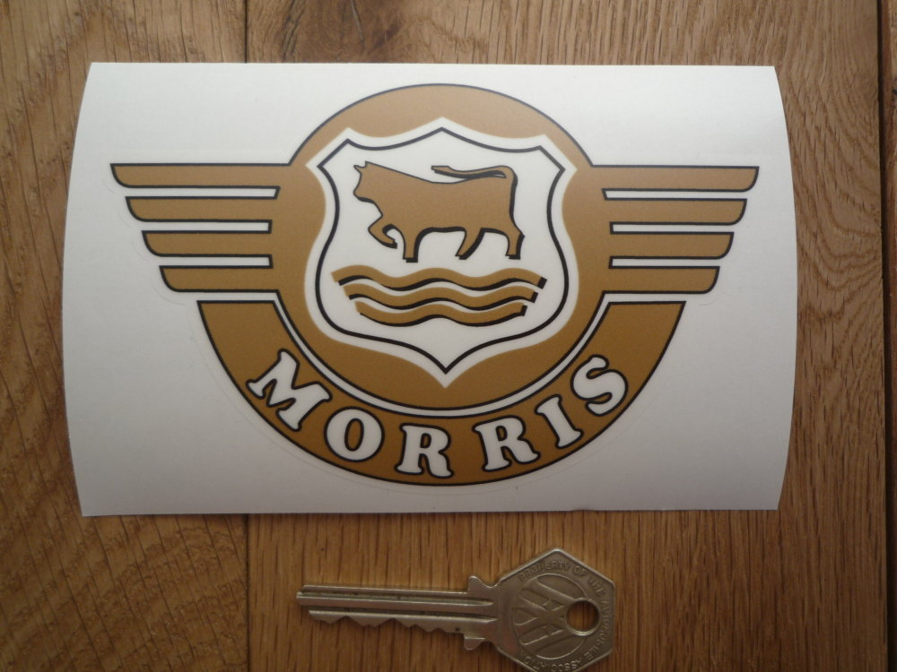 Morris Winged Logo Shaped Window Sticker. 5" or 11".