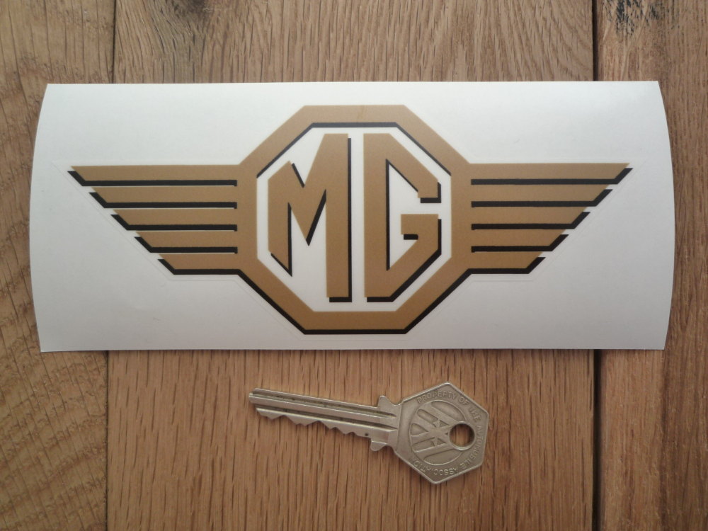 MG Straked Wings Logo Shaped Window Sticker. 6" or 11".