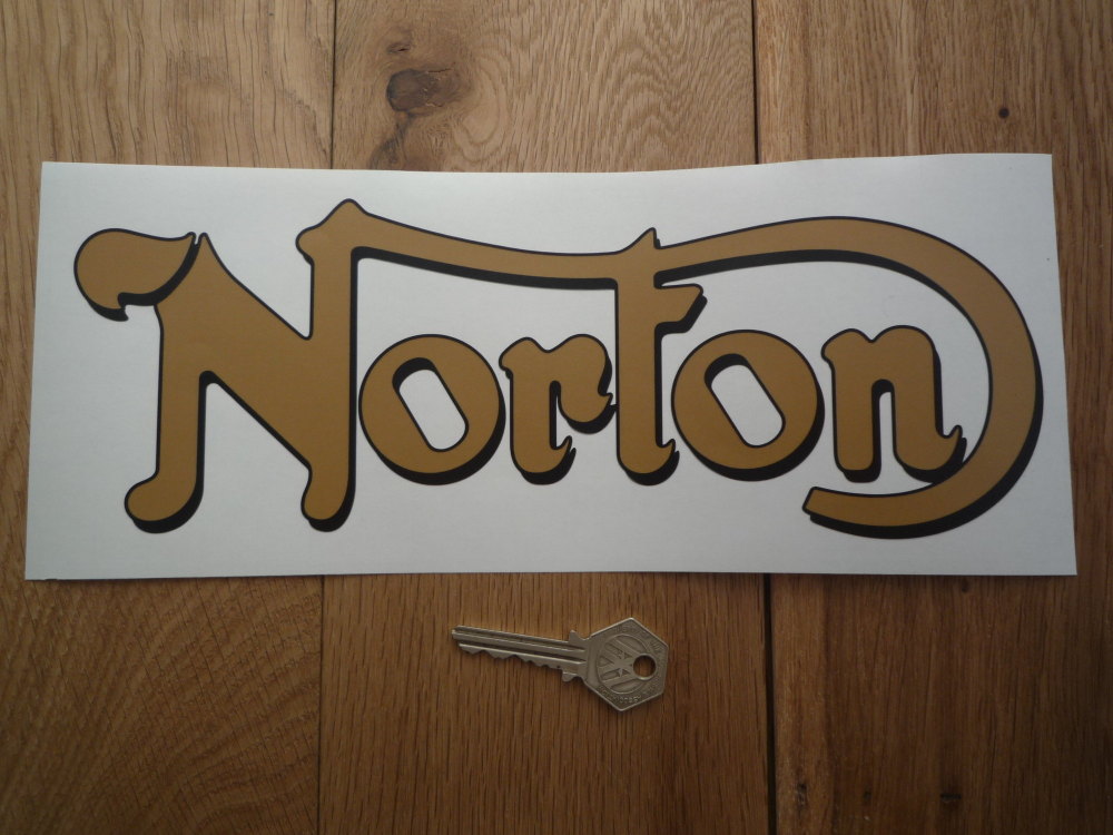 Norton Script Style Shaped Window Sticker. 5.75
