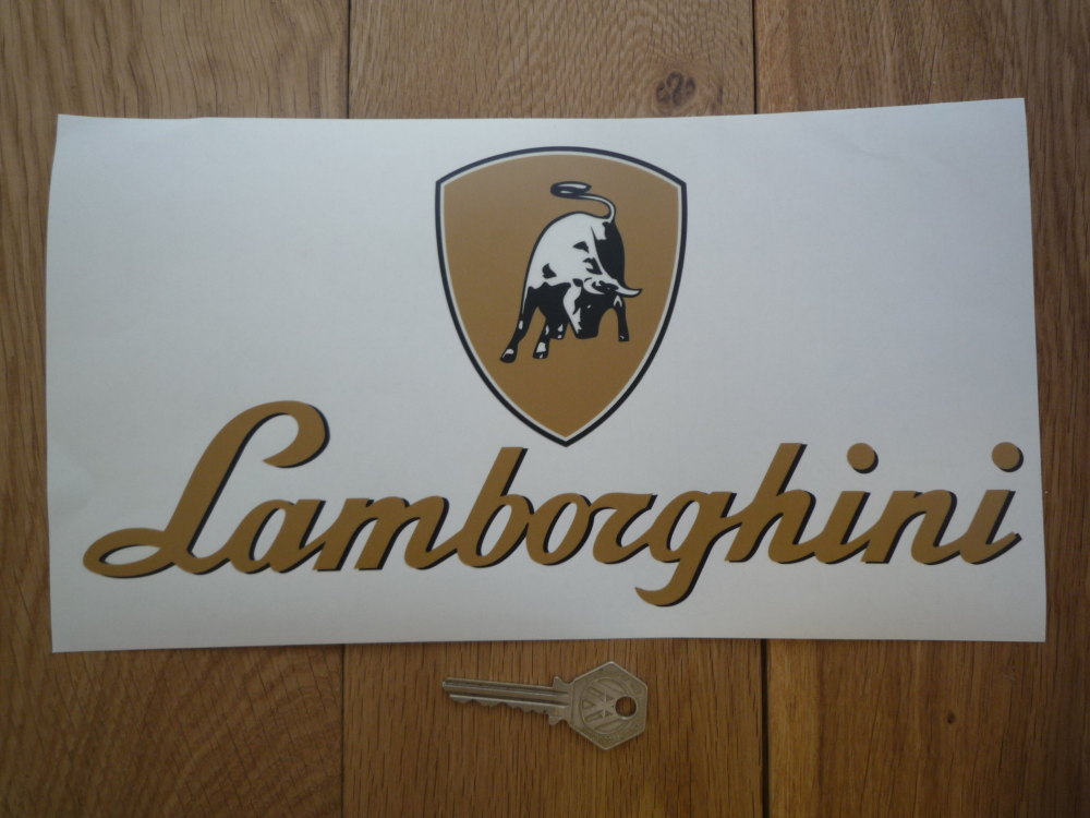 Lamborghini Text & Logo Style Window Sticker. 11".