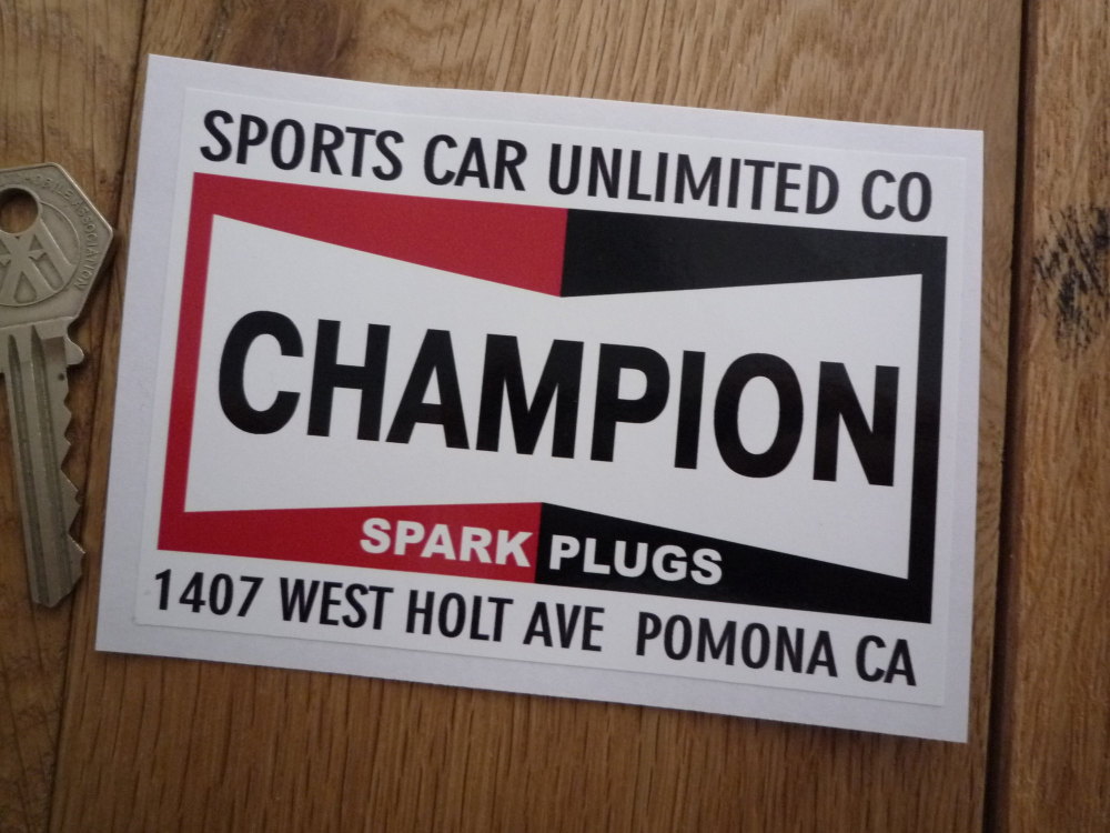 Champion Sports Car Unlimited Co. Pomona California Sticker. 4.5