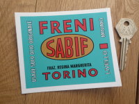 Sabif Freni Brakes Sticker. 4".