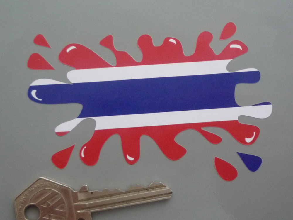 Thailand Flag Splat Style Stickers. 4" Pair.