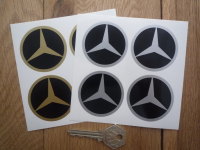 Mercedes Benz Simple Style Wheel Centre Stickers. Set of 4. 50mm, 55mm, or 60mm.