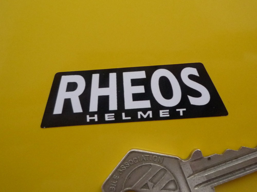 Rheos Helmet Black & White Stickers. 2