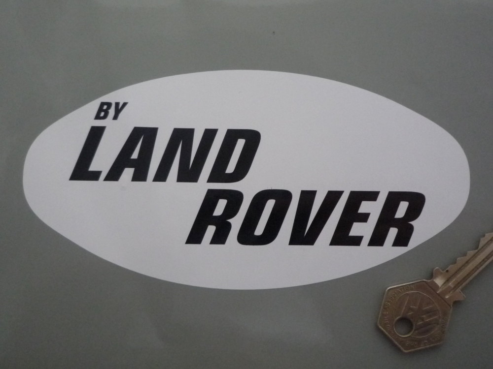 By Land Rover Black & White Sticker. 6.25