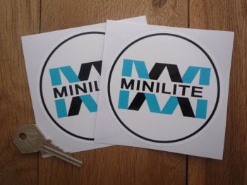Minilite Logo Circular Stickers. 4" Pair.