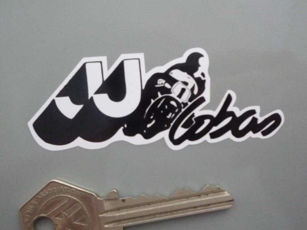 JJ Cobas Motorcycles Black & White Logo Sticker. 3".