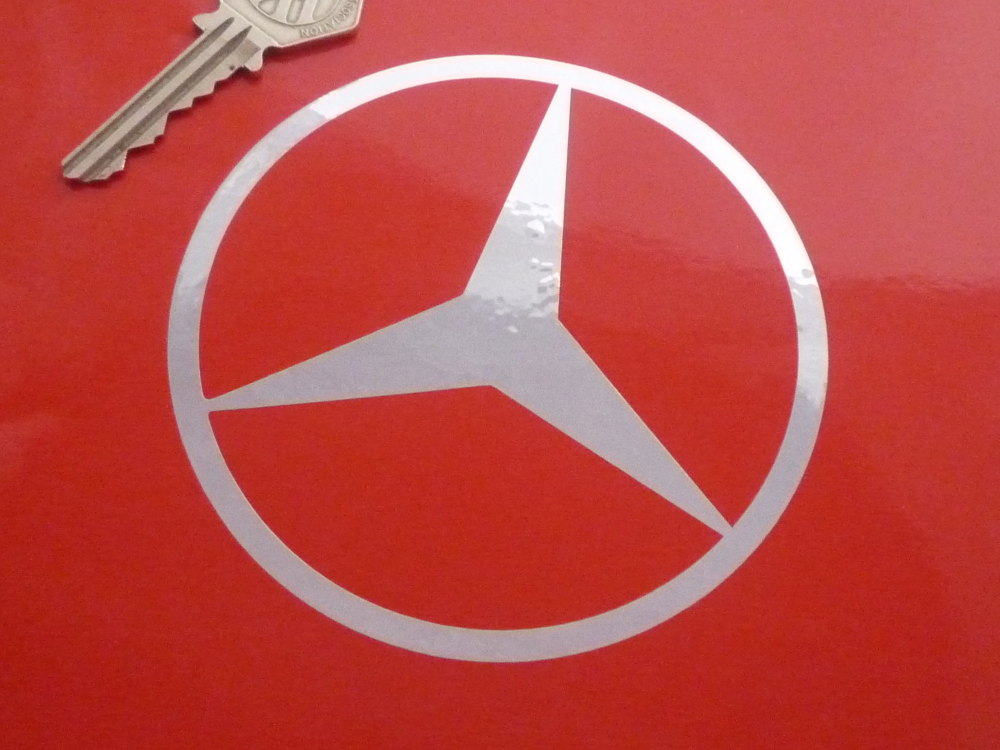 Mercedes Simple Logo Cut Vinyl Sticker. 4" or 6".