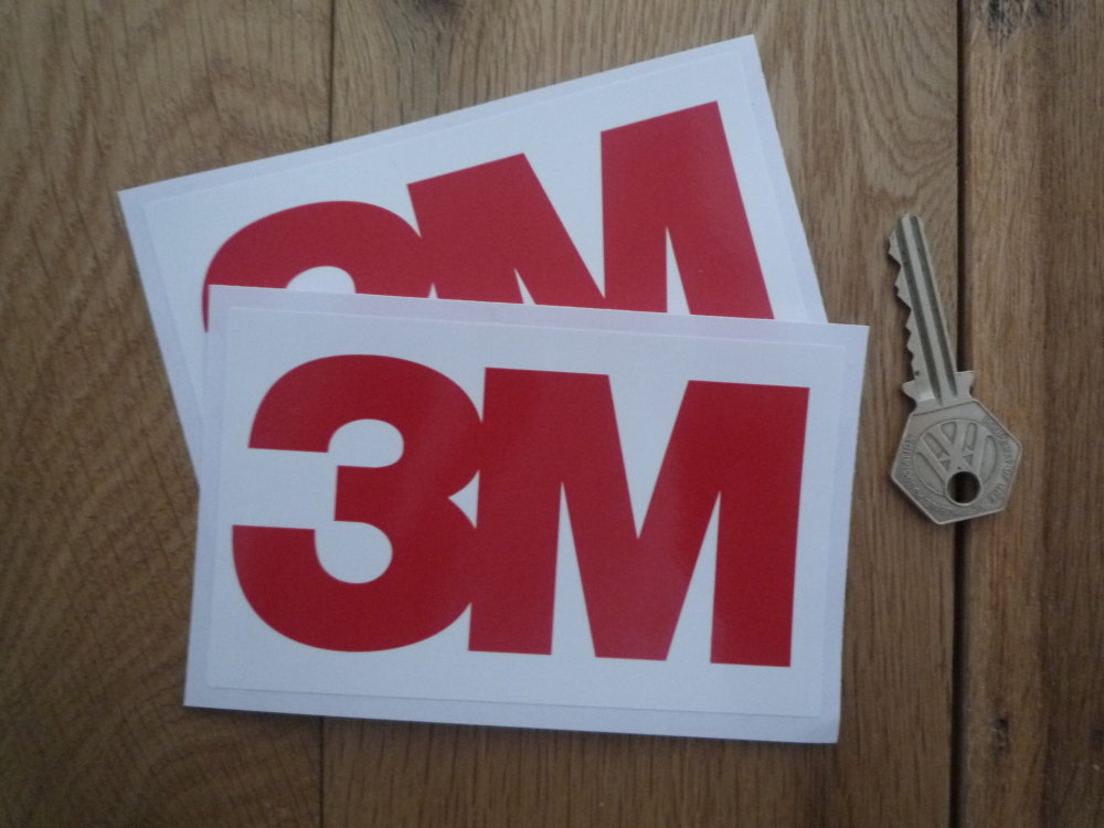3M Red & White Oblong Race Car Sponsors Stickers. 5